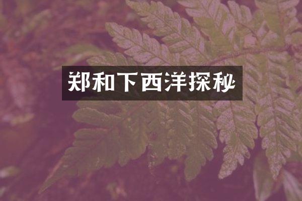 郑和下西洋探秘