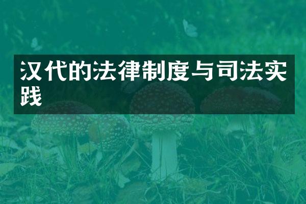 汉代的法律制度与司法实践