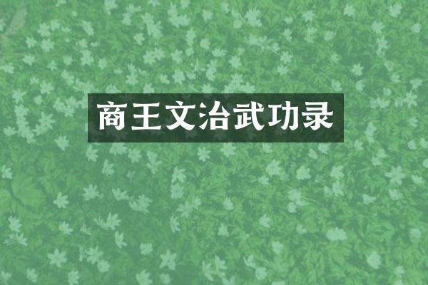 商王文治武功录