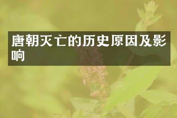 唐朝灭亡的历史原因及影响