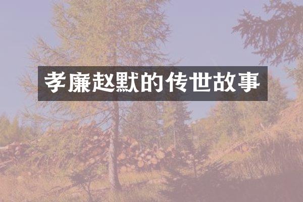 孝廉赵默的传世故事