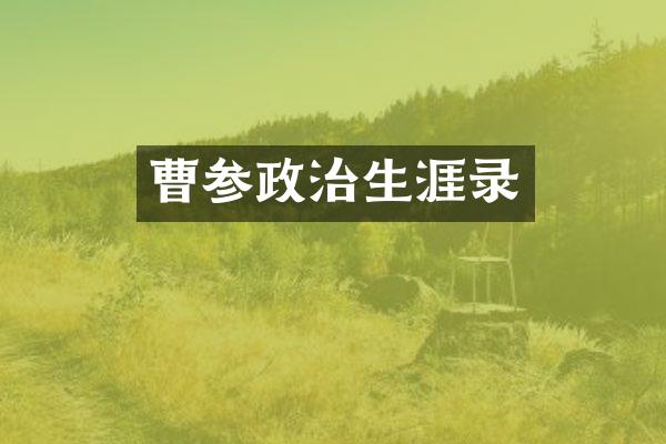 曹参政治生涯录