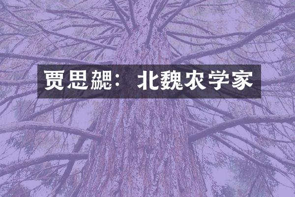 贾思勰：北魏农学家