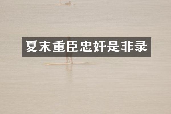 夏末重臣忠奸是非录