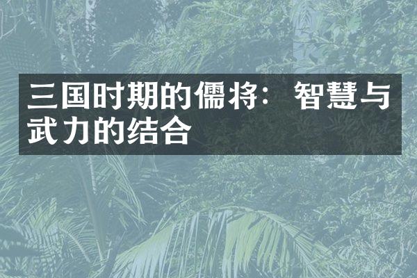 三国时期的儒将：智慧与武力的结合