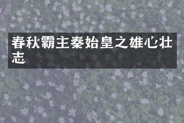 春秋霸主秦始皇之雄心壮志