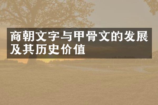 商朝文字与甲骨文的发展及其历史价值