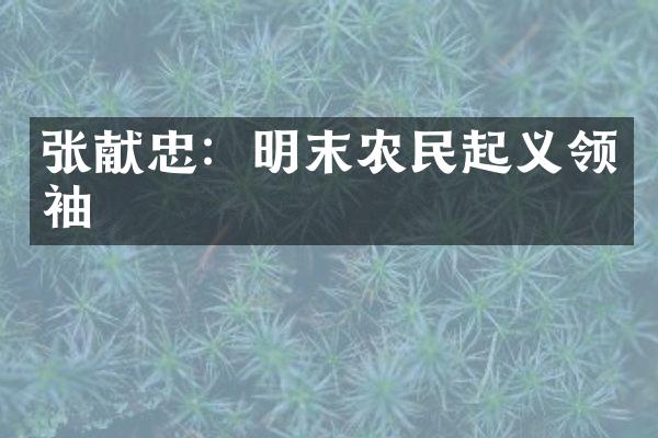 张献忠：明末农民起义