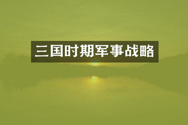 三国时期军事战略