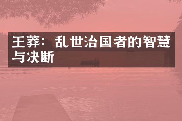 王莽：乱世治国者的智慧与决断