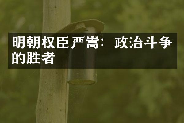 明朝权臣严嵩：政治斗争的胜者