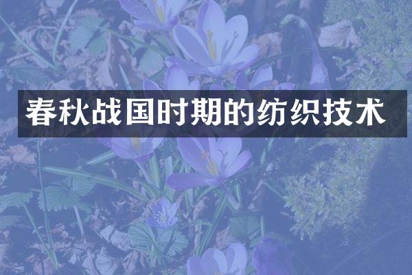 春秋战国时期的纺织技术