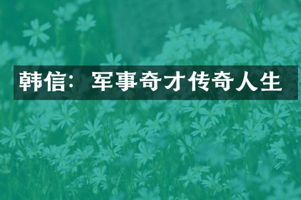 韩信：军事奇才传奇人生