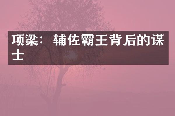 项梁：辅佐霸王背后的谋士