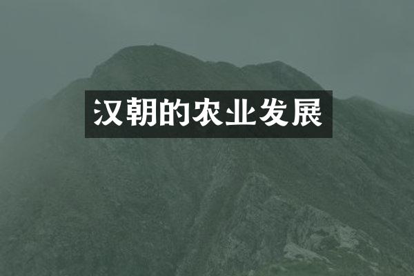 汉朝的农业发展