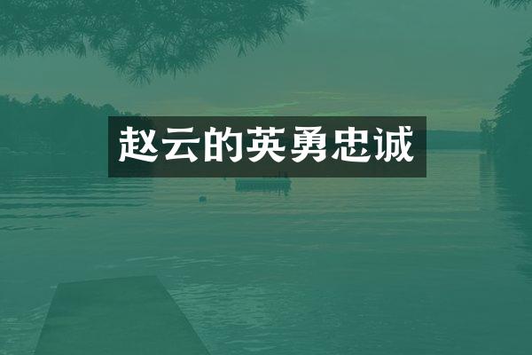赵云的英勇忠诚