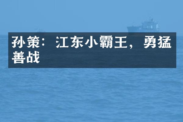 孙策：江东小霸王，勇猛善战