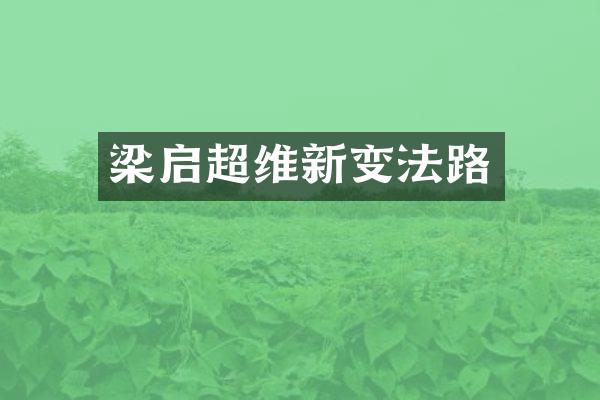 梁启超维新变法路