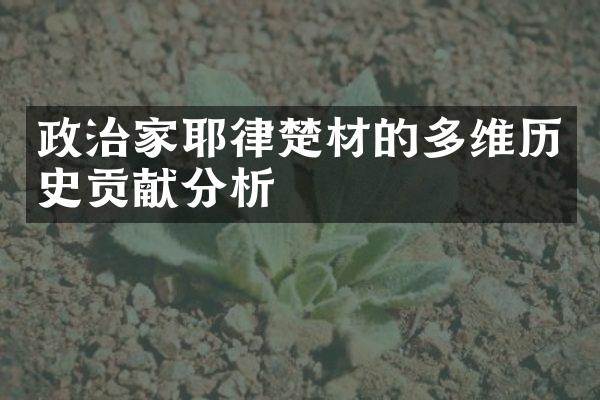 政治家耶律楚材的多维历史贡献分析