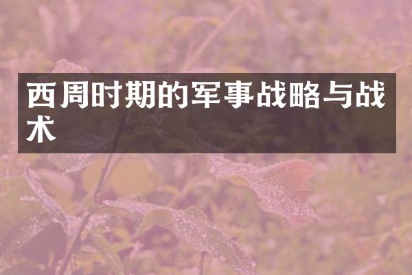 西周时期的军事战略与战术