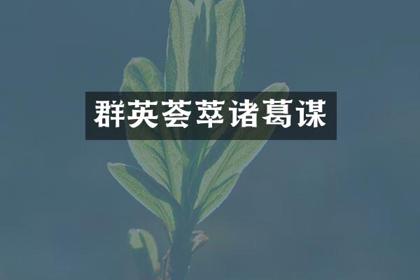群英荟萃诸葛谋