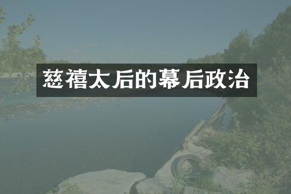 慈禧太后的幕后政治