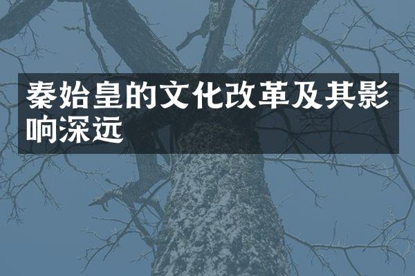 秦始皇的文化改革及其影响深远