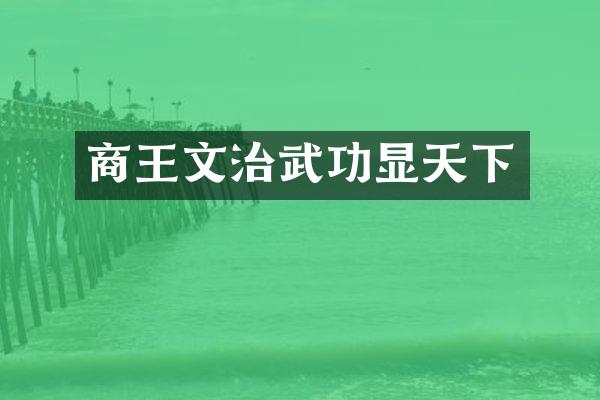 商王文治武功显天下