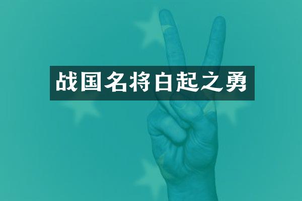 战国名将白起之勇