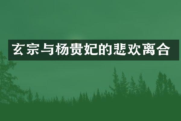 玄宗与杨贵妃的悲欢离合