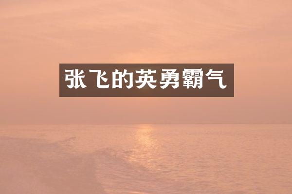 张飞的英勇霸气