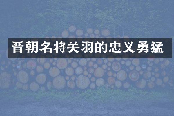 晋朝名将关羽的忠义勇猛