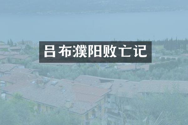 吕布濮阳败亡记