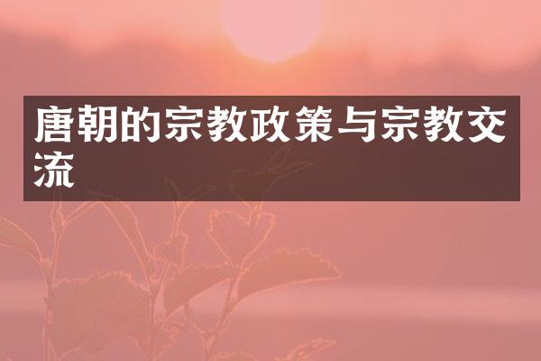 唐朝的宗教政策与宗教交流