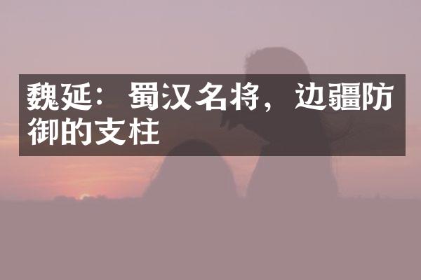 魏延：蜀汉名将，边疆防御的支柱