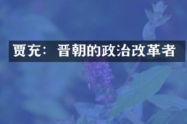 贾充：晋朝的政治改革者