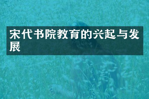 宋代书院教育的兴起与发展