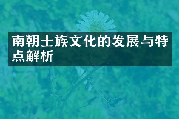 南朝士族文化的发展与特点解析