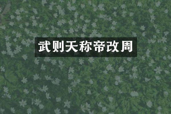 武则天称帝改周