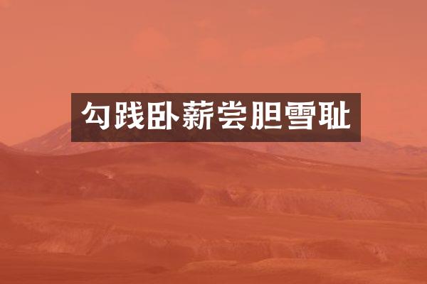 勾践卧薪尝胆雪耻