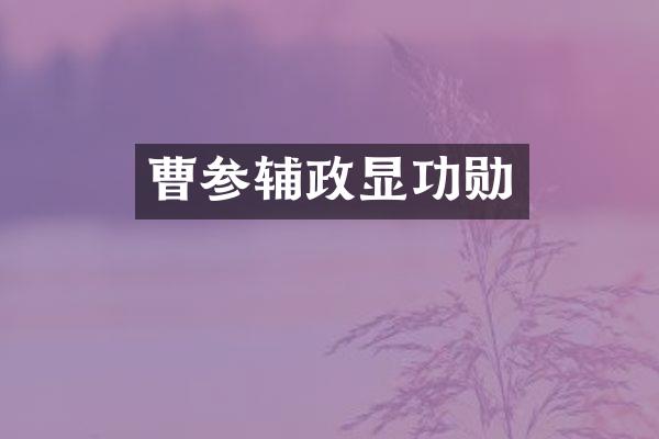 曹参辅政显功勋