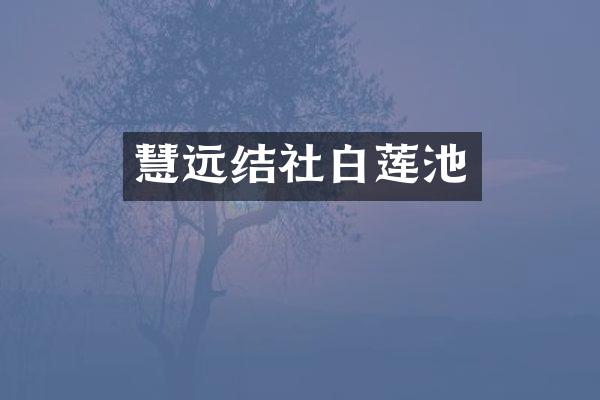 慧远结社白莲池