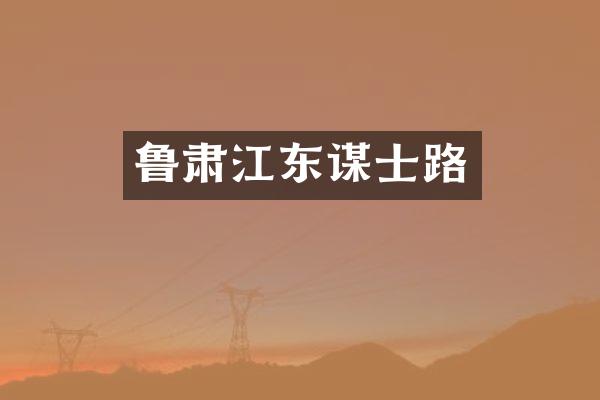 鲁肃江东谋士路