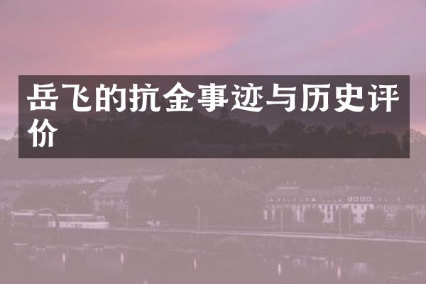 岳飞的抗金事迹与历史评价
