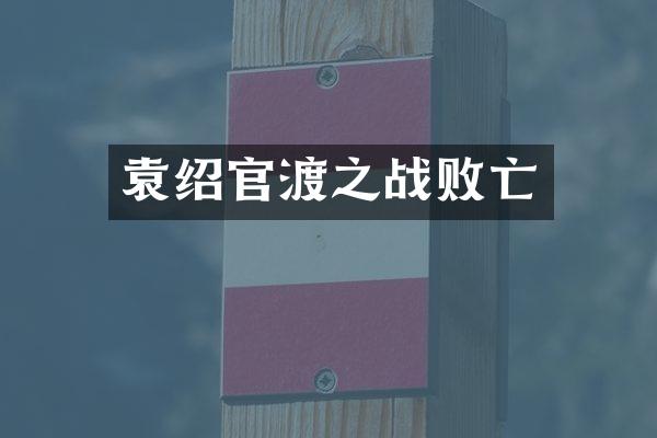 袁绍官渡之战败亡