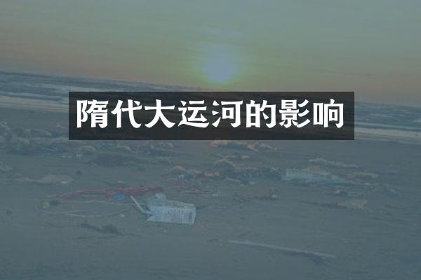 隋代大运河的影响