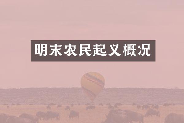 明末农民起义概况