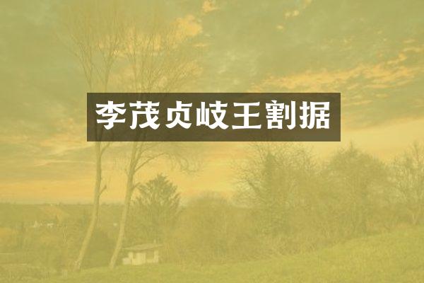 李茂贞岐王割据