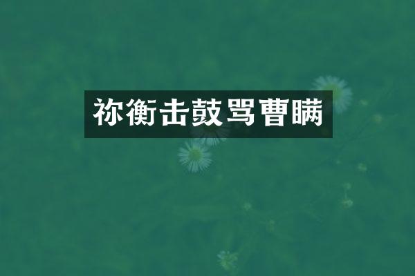 祢衡击鼓骂曹瞒