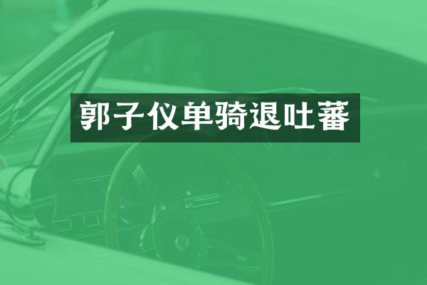 郭子仪单骑退吐蕃